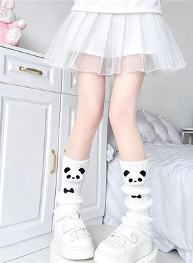 熊猫芭蕾少女袜套纯色腿套针织长