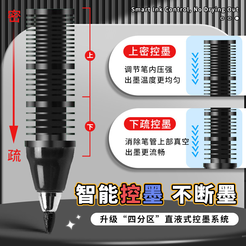 白雪纤维笔S1直液式中性笔高颜值软头加粗1.0mm学生大容量柔绘笔,淘宝优惠券,粉丝福利购,淘宝优惠卷