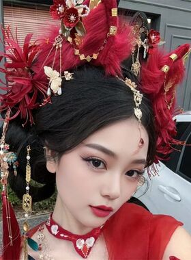 古风额饰小狐狸发箍汉服异域风发饰流苏发簪西域公主旅拍摄影饰品