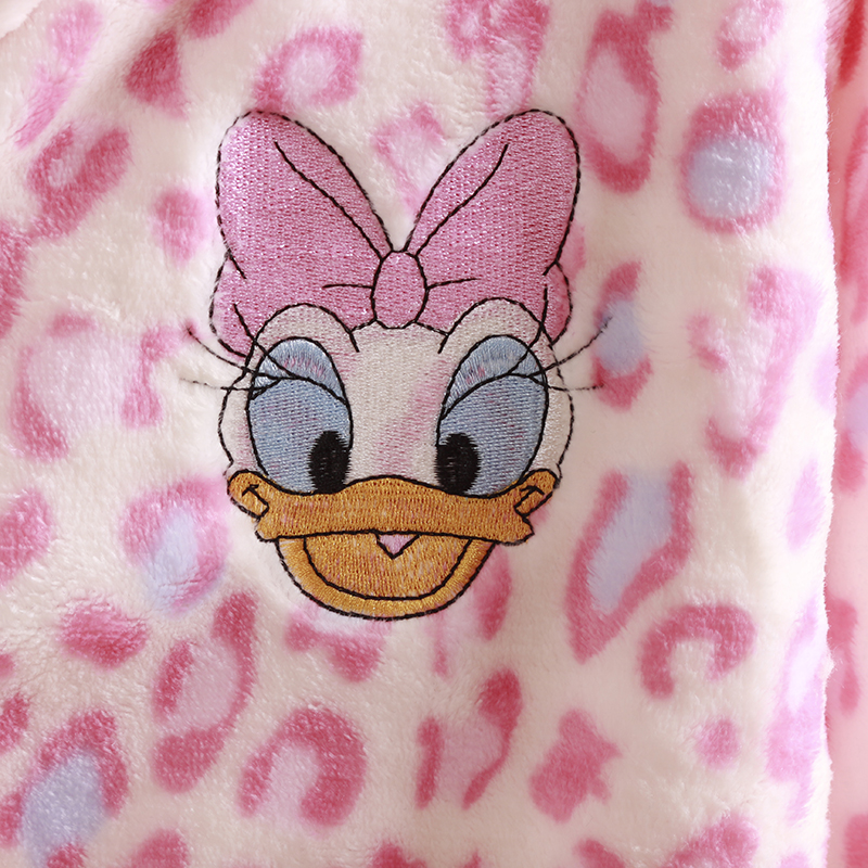 冬天粉色黛西鸭睡衣女生秋冬季珊瑚绒加绒加厚唐老鸭ins风家居服 - 图1