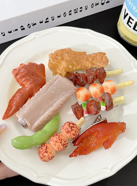 排骨炸鸡发夹子仿真食物烤肉串烤鸡翅鸡腿发卡边夹搞怪另类发饰女