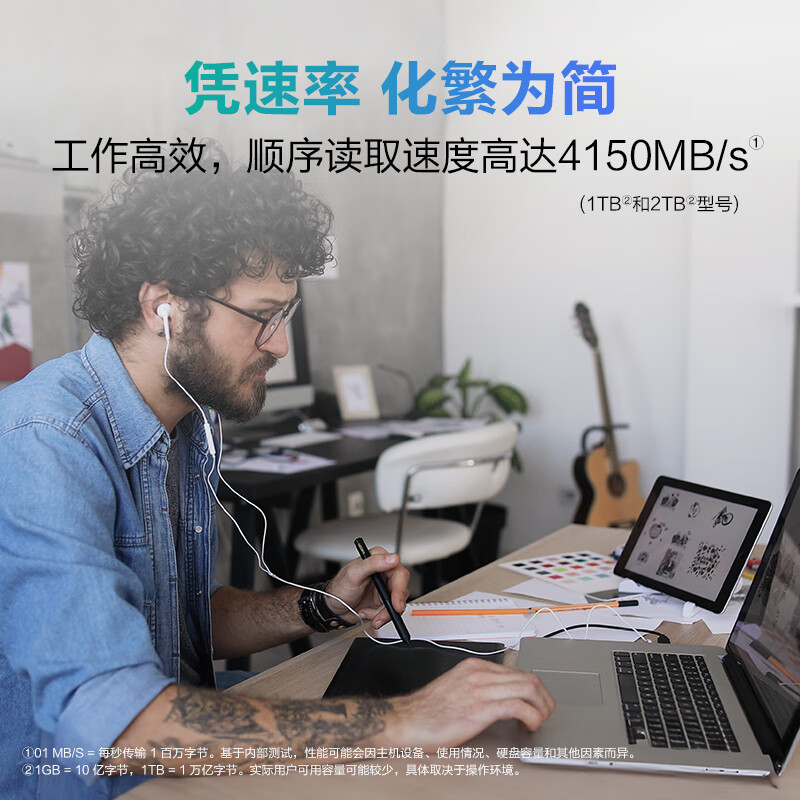 WD西部数据SN570 SN580 1T 2T固态硬盘500G台式机笔记本m2 NVME-图3