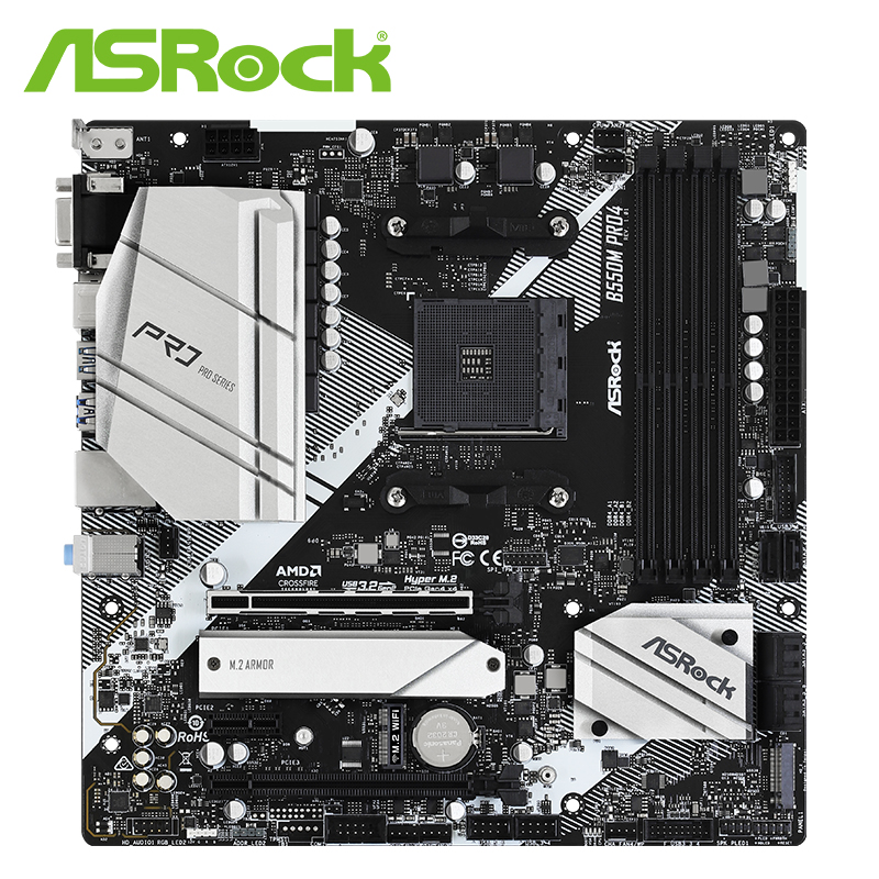 ASROCK/华擎科技 B550M Pro4主板 AMD B550 MATX主板支持3-5代CPU-图1