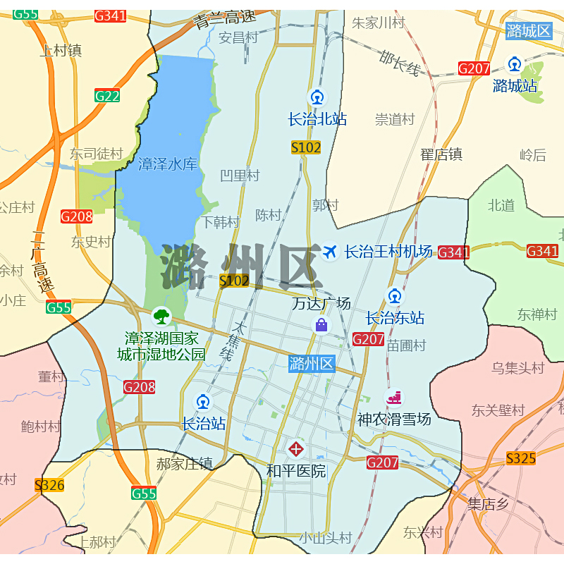 长治市地图批零1.1米新款防水墙贴画山西省区域颜色划分图片素材-图2