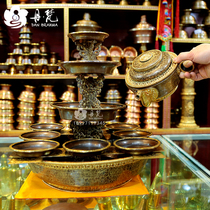 An entire set of water bowls for the water and water of the Tibetan Buddhist Buddhist Phasor