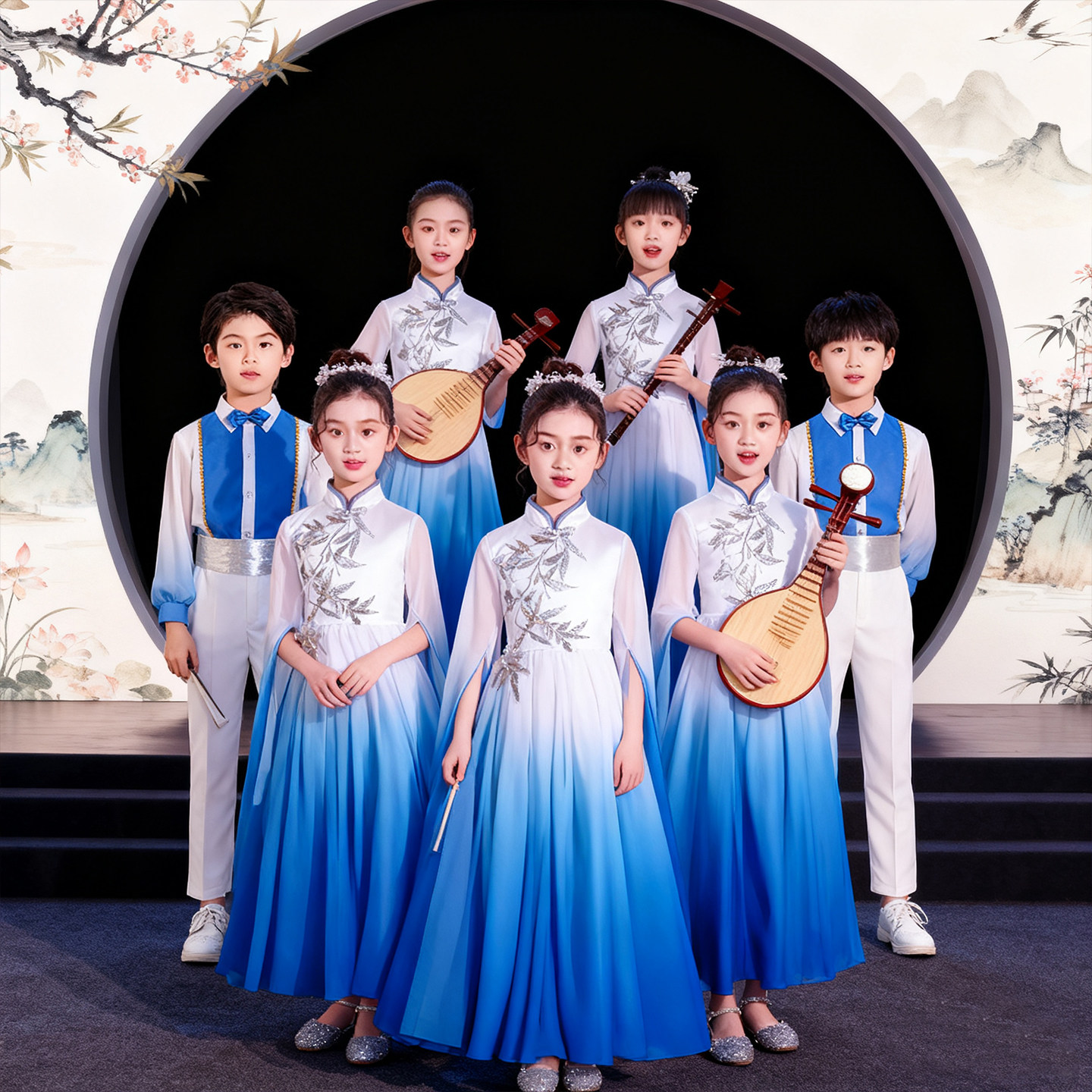 元旦儿童演出服古筝合唱表演服服装民乐琵琶国风汉服新款女童礼服,淘宝优惠券,粉丝福利购,淘宝优惠卷