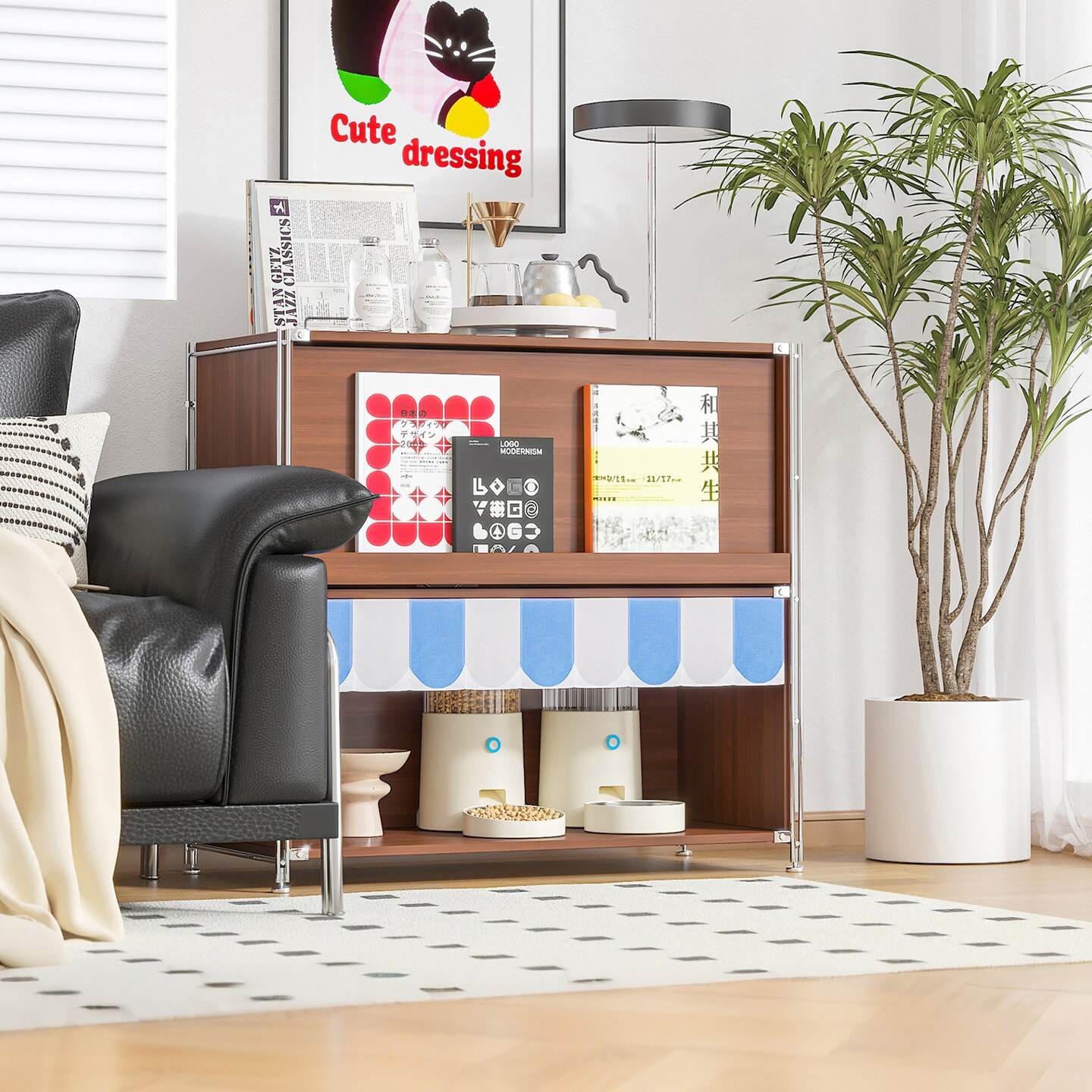 猫厕所猫砂柜室内猫家用咪食堂用餐一体人宠共用家具猫别墅宠物盆,淘宝优惠券,粉丝福利购,淘宝优惠卷