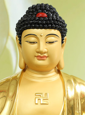 速发贴金西方观圣铜像纯铜阿弥陀站像佛像三音佛像大势至家用摆件