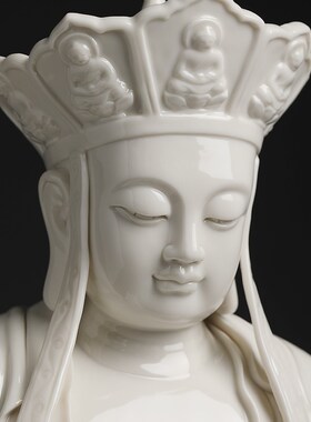 速发陶瓷水波纹地藏王菩萨摆像省级大师林建平收藏佛术客厅艺件