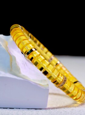 天然琥珀归圆直切药片手串