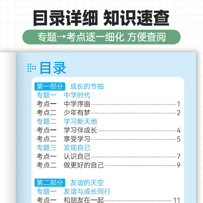 初中基础知识手册9科可选语文数学英语物理化学生物道法历史地理古诗文中学教辅初一二三知识清单工具书随身记中考备考复习资料