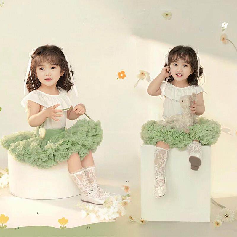 儿童摄影服装女童2-4岁春天绿色蓬蓬裙主题影楼拍照写真兔兔裙服,淘宝优惠券,粉丝福利购,淘宝优惠卷