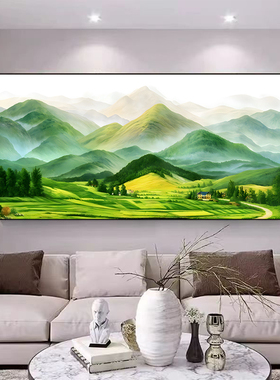 青山图挂画群山山脉办公室靠山图沙发背景墙贴画客厅招财风水墙画