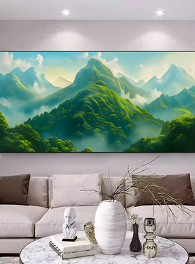 背有靠山青山图镇宅聚财招财挂画