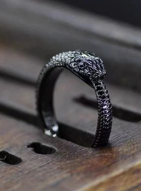 衔尾蛇戒指合金/镀银/镀金情侣