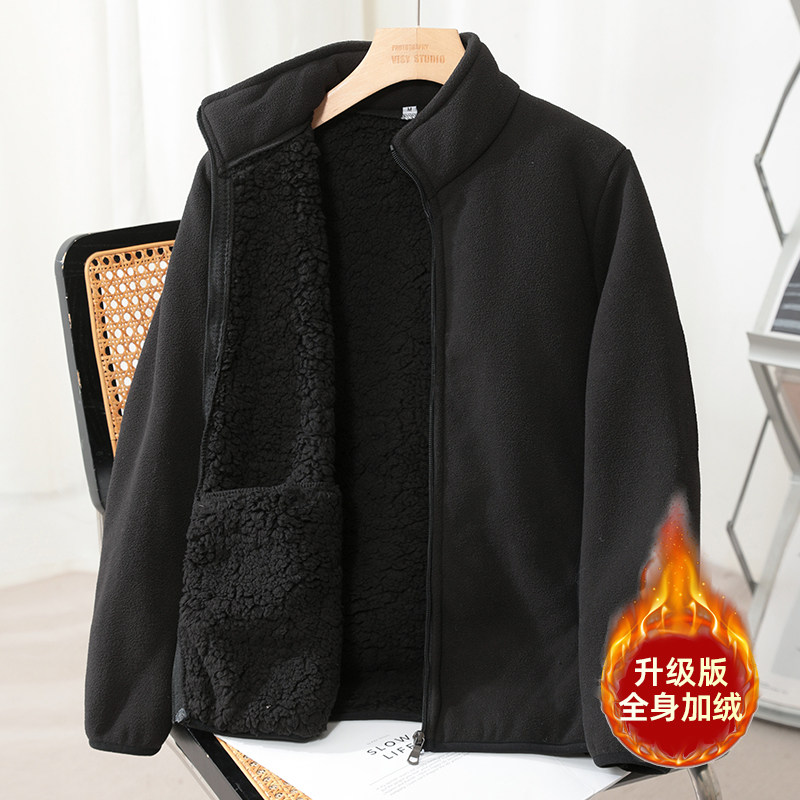 户外抓绒衣秋冬新款立领摇粒绒女宽松加厚保暖双面抓绒开衫短外套,淘宝优惠券,粉丝福利购,淘宝优惠卷