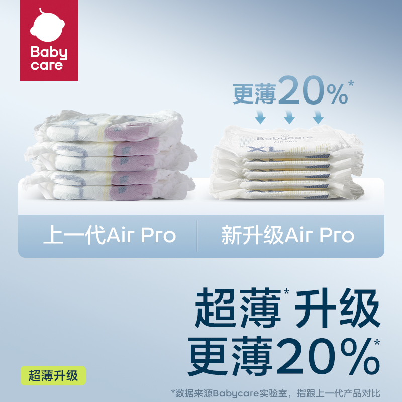 babycare拉拉裤airpro日用超薄透气婴儿宝宝尿不湿尿片L-3XL5包 - 图0