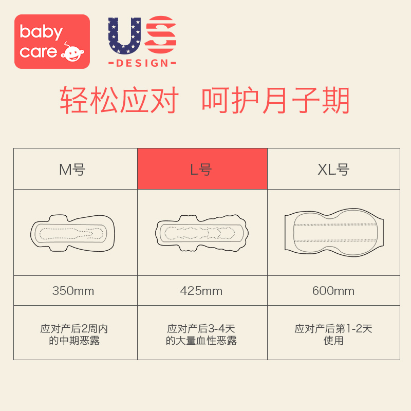 孕妇产褥期产后专用排恶露加长加大月子 片 L8 babycare 产妇卫生巾 孕妇产褥期产后专用排恶露加长加大月子 片 L8 babycare 产妇卫生巾