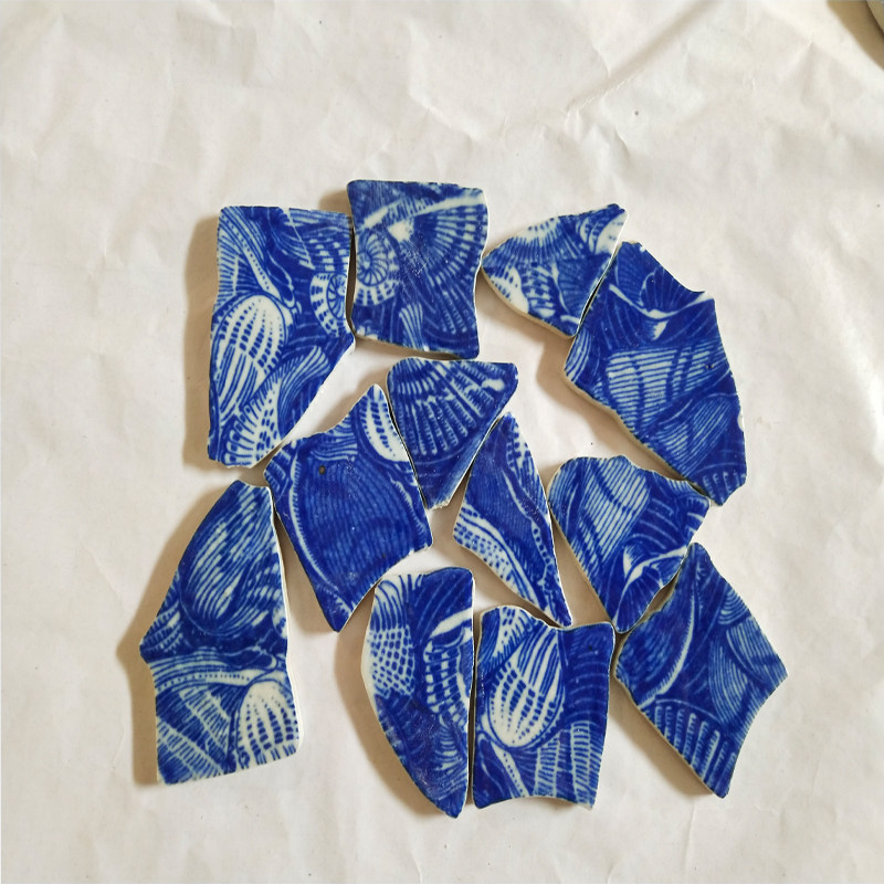 青花瓷碎片马赛克毕业设计作业装饰DIY户外别墅背景墙家装8元一斤