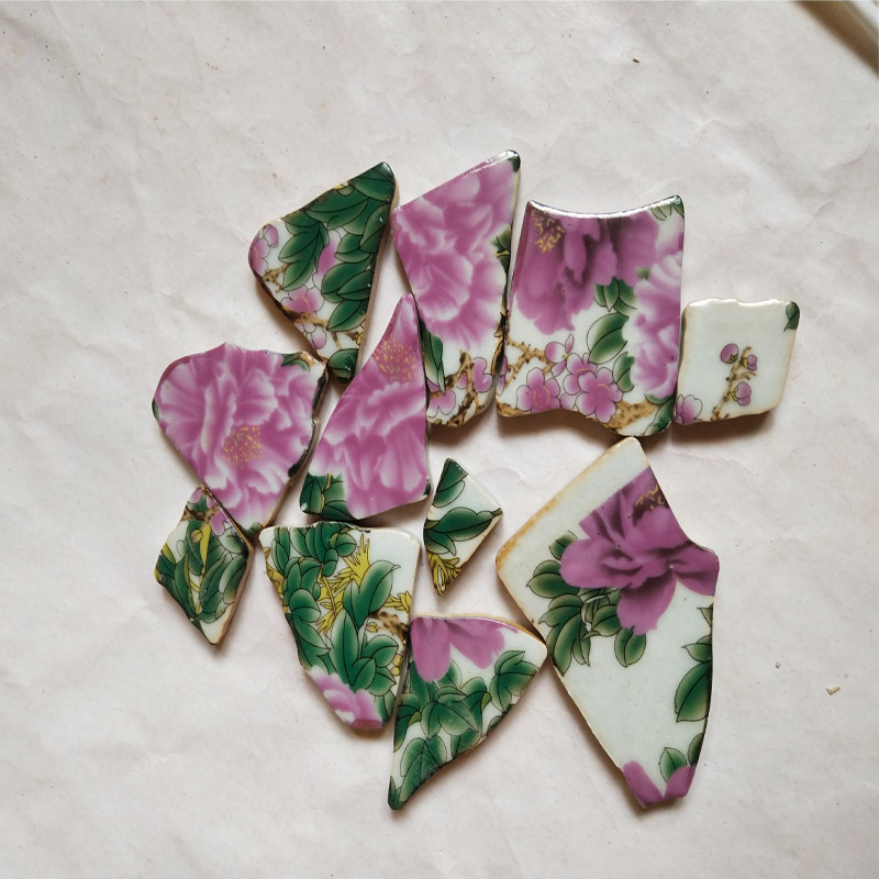 青花瓷碎片马赛克毕业设计作业装饰DIY户外别墅背景墙家装8元一斤