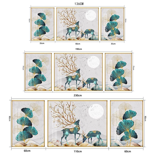 Cross -STITCH 2023 Новая линейная вышивка гостиная большая трехэтажная картинка Рекрутирование богатства оленя, простая вышивка ручной работы цветов