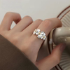 Pure silver 999 gardenia ring fresh literary flower sterling silver ring gift for girlfriend