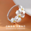 Pure silver 999 gardenia ring fresh literary flower sterling silver ring gift for girlfriend