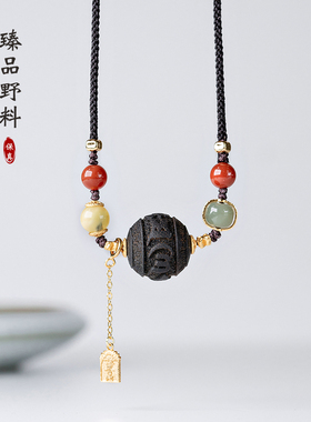 沉水柬埔寨菩萨棋沉香雕刻吊坠女