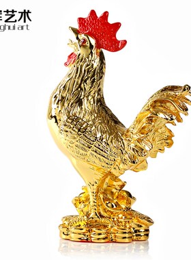 速发铜摆件品福鸡室宅生肖鸡家居客厅装饰礼鎏办公安桌面摆设
