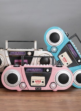 速发复古怀旧物件摆电机式黑白件视老收音机留声机模型道具装饰品