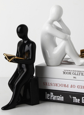速发创意书档人物摆件饰约玄关厅客酒柜电视柜办公室轻奢装简品