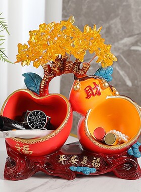 现货速发创意水晶发财树摆件乔迁新居礼品玄关收纳摆件进门鞋柜装