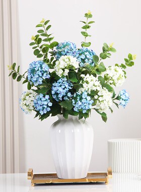 速发绣球花装束落地假花客厅餐桌摆设电视柜家居花饰花样板房摆件