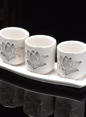 速发陶用家瓷供花小供杯观音财神供佛荷花莲水杯酒茶杯净水杯