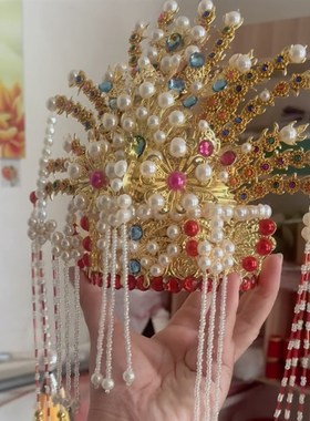 速发佛像娘冠16霞26寸像-披头饰凤娘凤冠神帽神明佛像黑妈妈三凤