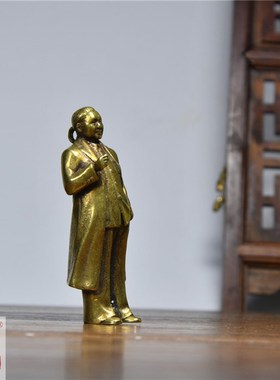 速发黄心实铜铜伟人邓小平挂件微雕小平志同改革开放老人塑像人物