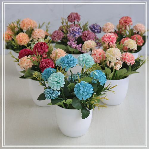 仿真花装饰室内客厅摆设假花摆件餐桌花艺花瓶塑料绢花小清新盆栽 - 图0