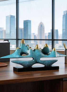 新中式峰峦叠嶂2026新款男老板领导办公室假山摆件装饰品高档旺财