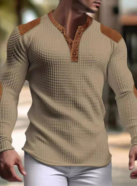 男士春秋休闲V领休闲卫衣Men's new autumn V-neck casual hoodie