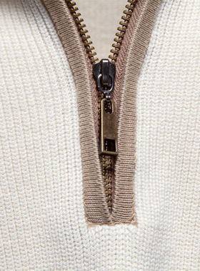 男半拉链立领纯色百搭毛衣Men's solid color versatile sweater