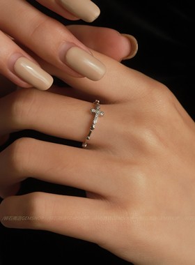 洗手不用摘！不掉色纯银十字戒指
