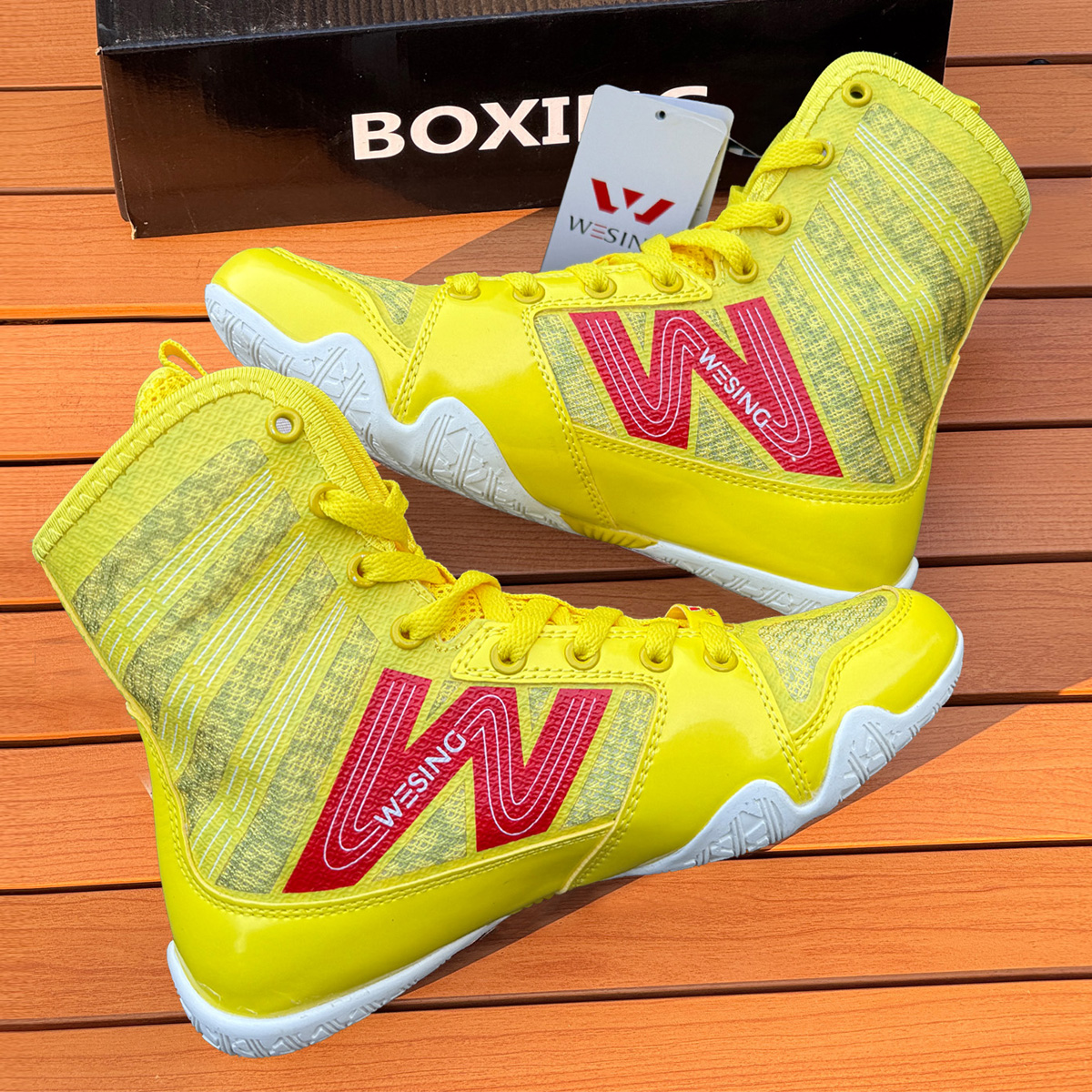 九日山专业拳击鞋男女高帮摔跤鞋训练鞋泰拳搏击鞋健身格斗散打鞋 - 图2