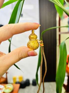 金店同款沙花丝香囊葫芦吊坠可打开福字葫芦项链毛衣链中式国潮风