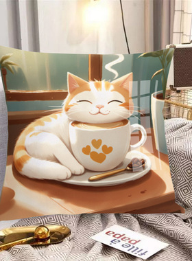治愈系猫咪十字绣抱枕满绣神兽客厅靠垫手工diy刺绣高级感送朋友