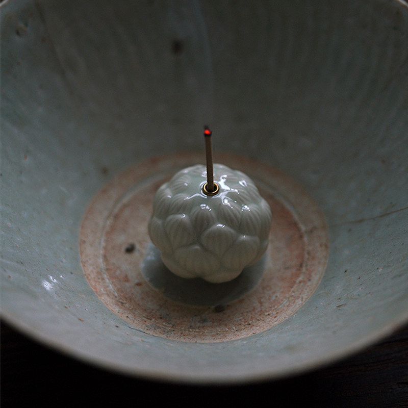 陶瓷莲花香插香薰炉香炉线香底座家用室内香托托盘香座檀香小摆件,淘宝优惠券,粉丝福利购,淘宝优惠卷