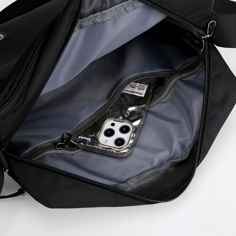 牛津布加厚男士单肩斜挎包防水耐磨横款百搭背包户外运动大容量包 - 图1