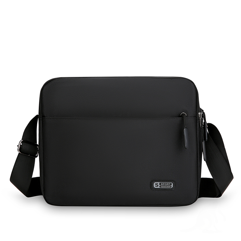 牛津布加厚男士单肩斜挎包防水耐磨横款百搭背包户外运动大容量包 - 图3