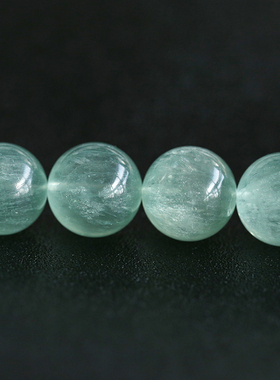 【大颗粒兔毛莹石】7A天然正品水晶萤石蓝绿白色原石散珠女大珠