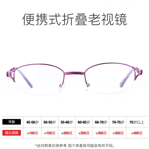 Удобное старое цветочное зеркало женское ультра -светлое складывание старых цветов очки против разжигания цветочного зеркала и элегантный астигматизм отдаленный вид старое световое зеркало