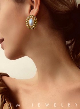 巴洛克赫本多层法式耳夹组合项链